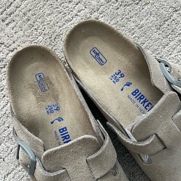Birkenstock Suede Boston Clog - Stone Coin - Picture 7 of 11